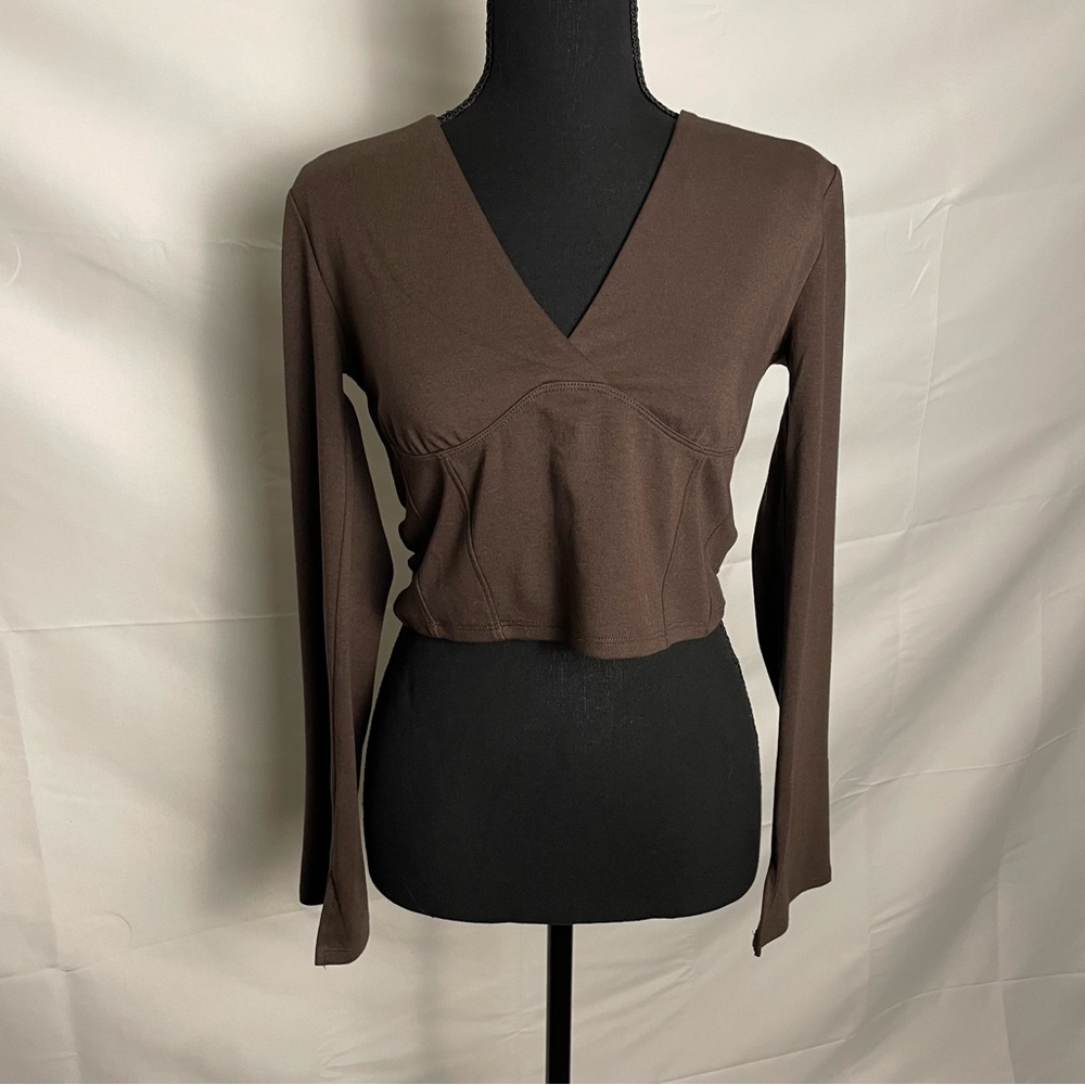 Sincerely Jules Cropped V-Neck Long Sleeve